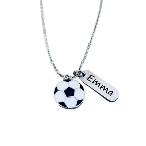 Personalized Engraved Soccer Necklace, Custom Soccer Charm Jewelry Gifts for Soccer Players, Team... | Amazon (US)