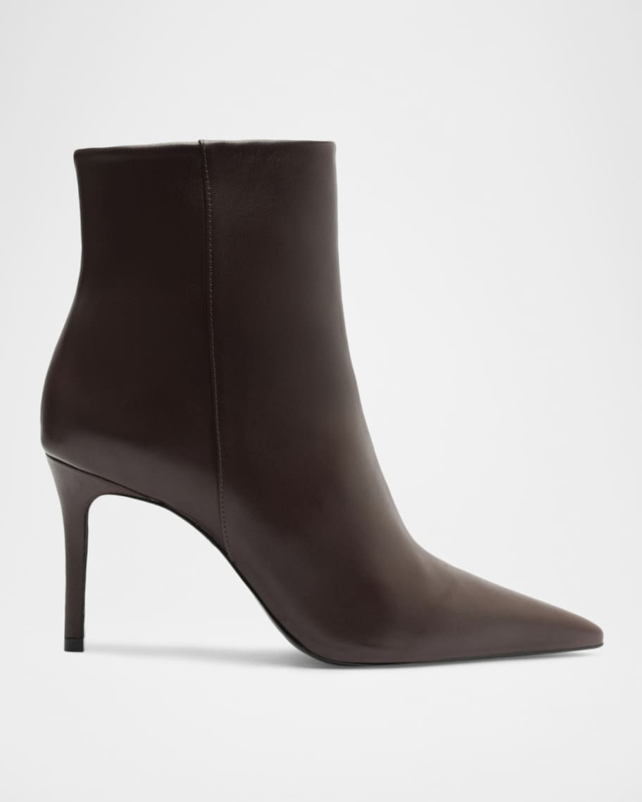 Alexandre Birman 85mm Mikki Leather Stiletto Zip Booties | Neiman Marcus