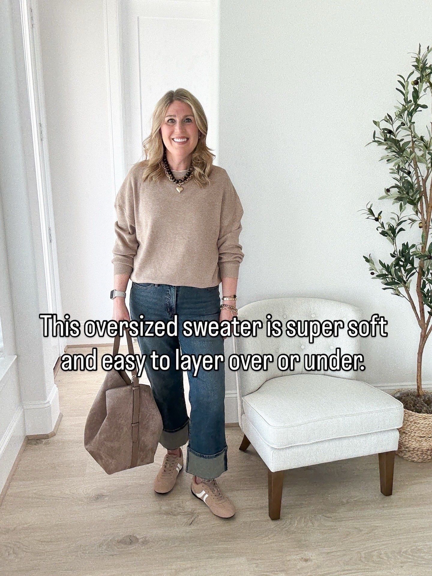 Oversized sweater is soft and comfy! Relaxed fit. ♥️
Linking wonderful denim that are straight leg with wide cuffs. 🙌
Sneakers run tts.

#LTKShoeCrush #LTKParties #LTKStyleTip  #LTKItBag

#LTKootd #LTKPlusSize #LTKWorkwear #LTKPetite #LTKSeasonal #LTKFindsUnder100 #LTKFindsUnder50 #LTKTravel #LTKGiftGuide #LTKOver40 #LTKMidsize #LTKSaleAlert #LTKHoliday #LTKBeauty