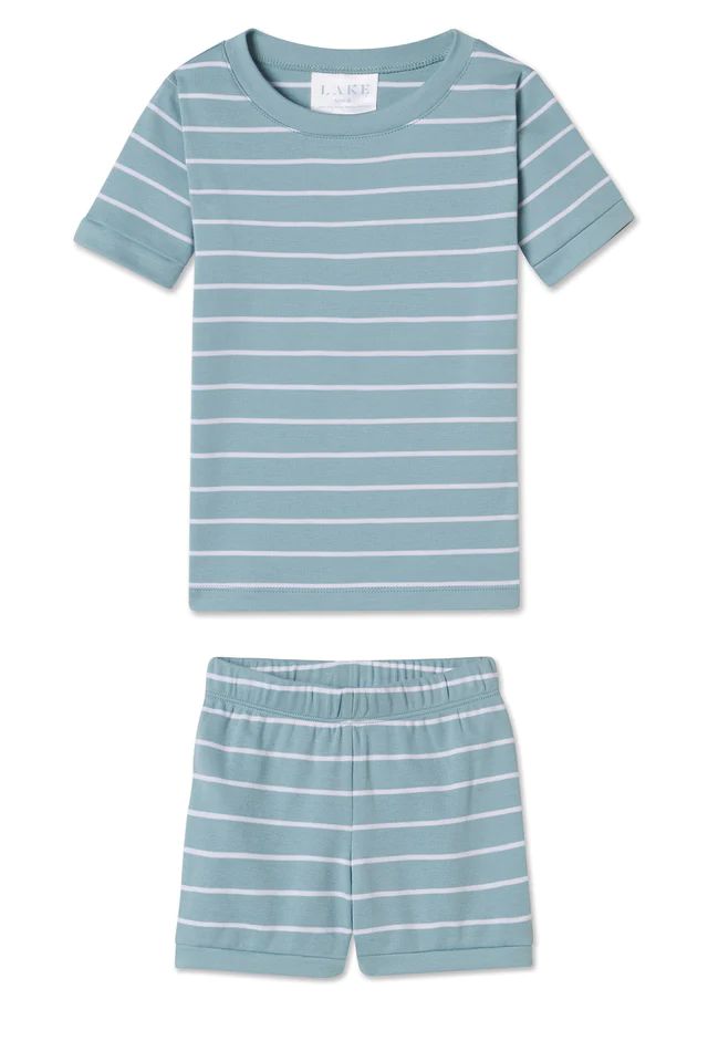 Kids Shorts Set in Turquoise Ombre | LAKE Pajamas