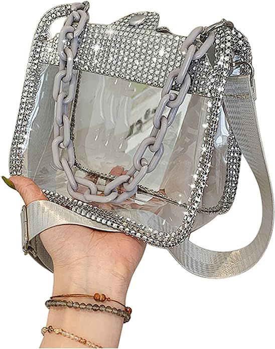WANLD Clear Women's Crossbody Bag, Stadium Approved - Clear purses for concerts and events | Amazon (US)