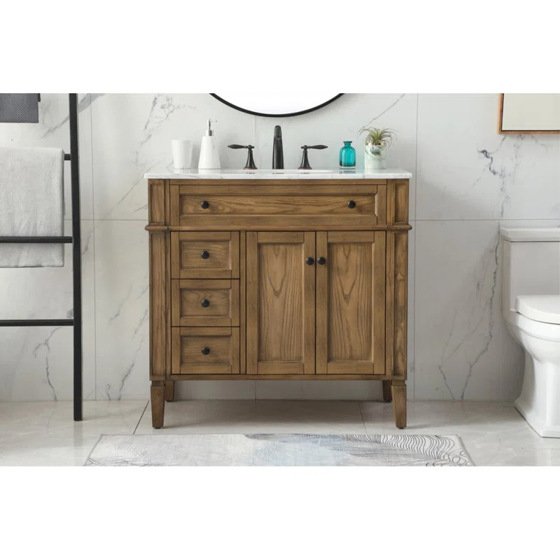 Rivers 36'' Single Bathroom Vanity with Marble Top | Wayfair North America
