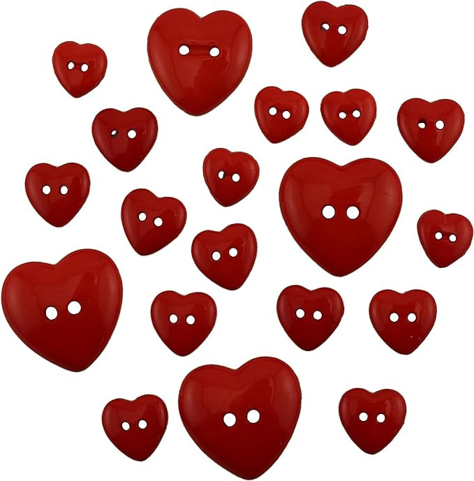 Buttons Galore Red Hearts Button Bag | Amazon (US)