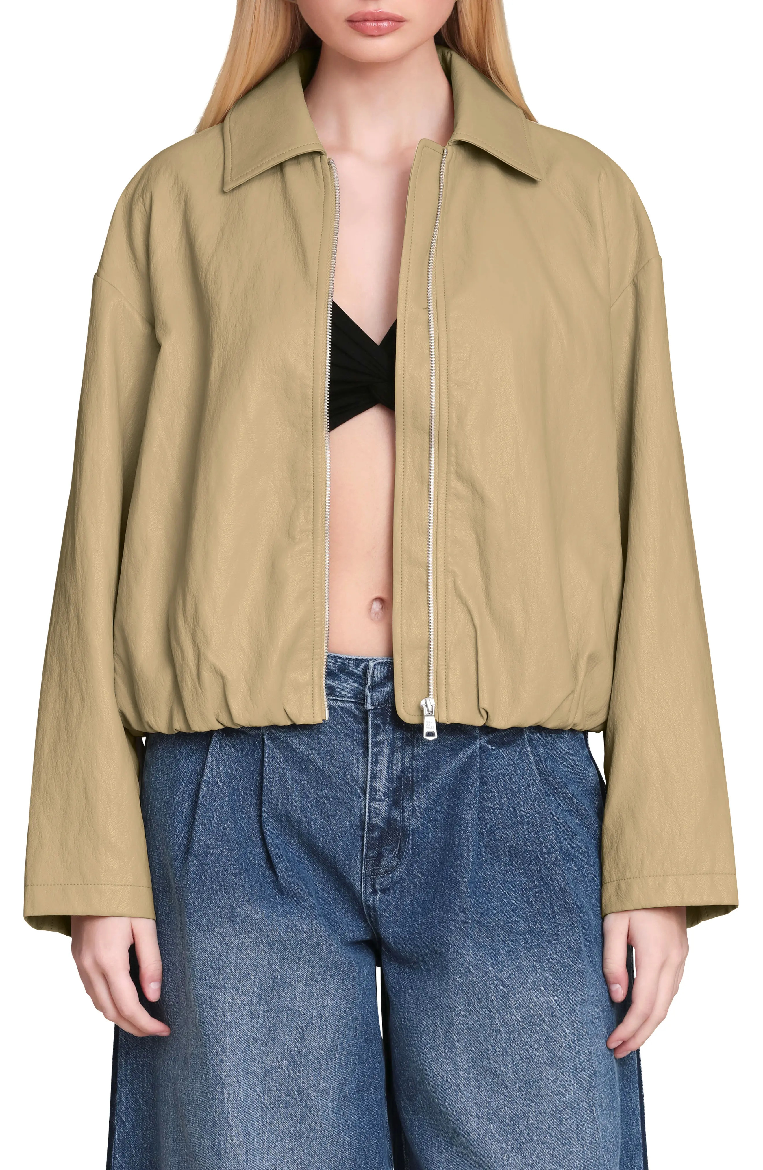Avec Les Filles Faux-Ever Leather\u2122 Minimalist Bomber Jacket (Women) | Nordstromrack | Nordstrom Rack