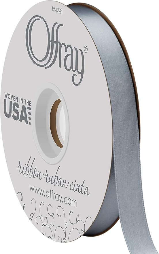 Double Face Satin Ribbon, 50 Yards, Dusty Blue | Amazon (US)