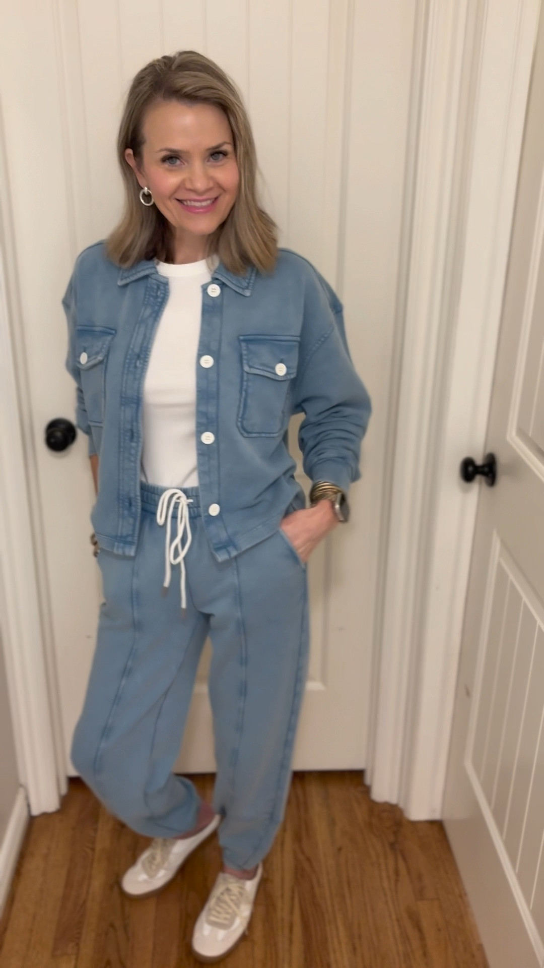 OOTD - Denim but make it sweats✨ In love with this set! Cute, comfy and stylish! I am going to want to live in this!! @loft 

#LTKmomlife #LTKootd #LTKTravel