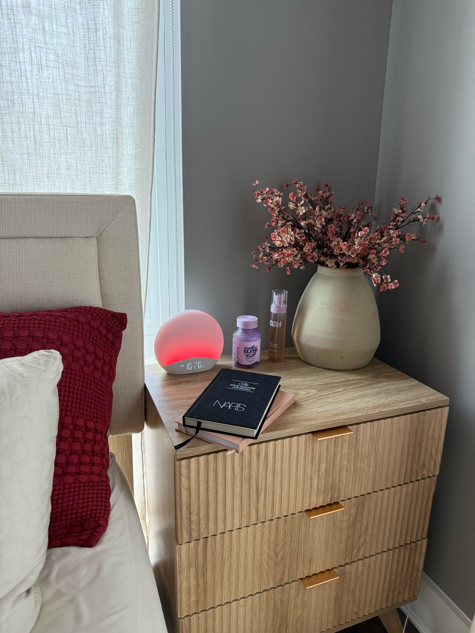 Nightstand essentials ✨💫 


Bedroom decor, self care, lavender room spray, journal, hatch alarm dupe, amazing finds, apartment decor, sunrise alarm clock, amazon sale 

#LTKHome #LTKHoliday #LTKGiftGuide