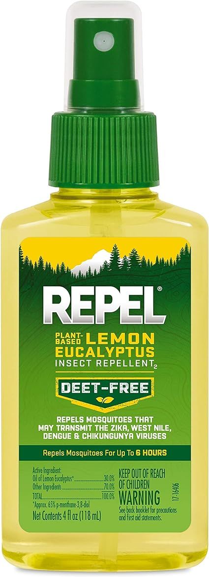 REPEL Plant-Based Lemon Eucalyptus Insect Repellent, Pump Spray, 4-Ounce | Amazon (US)