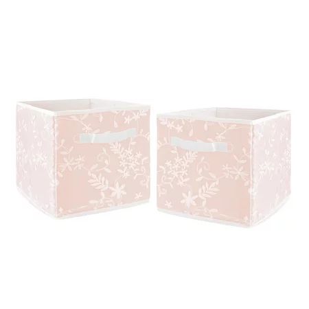 Pink Floral Lace Fabric Storage Bin (Set of 2) by Sweet Jojo Designs | Walmart (US)