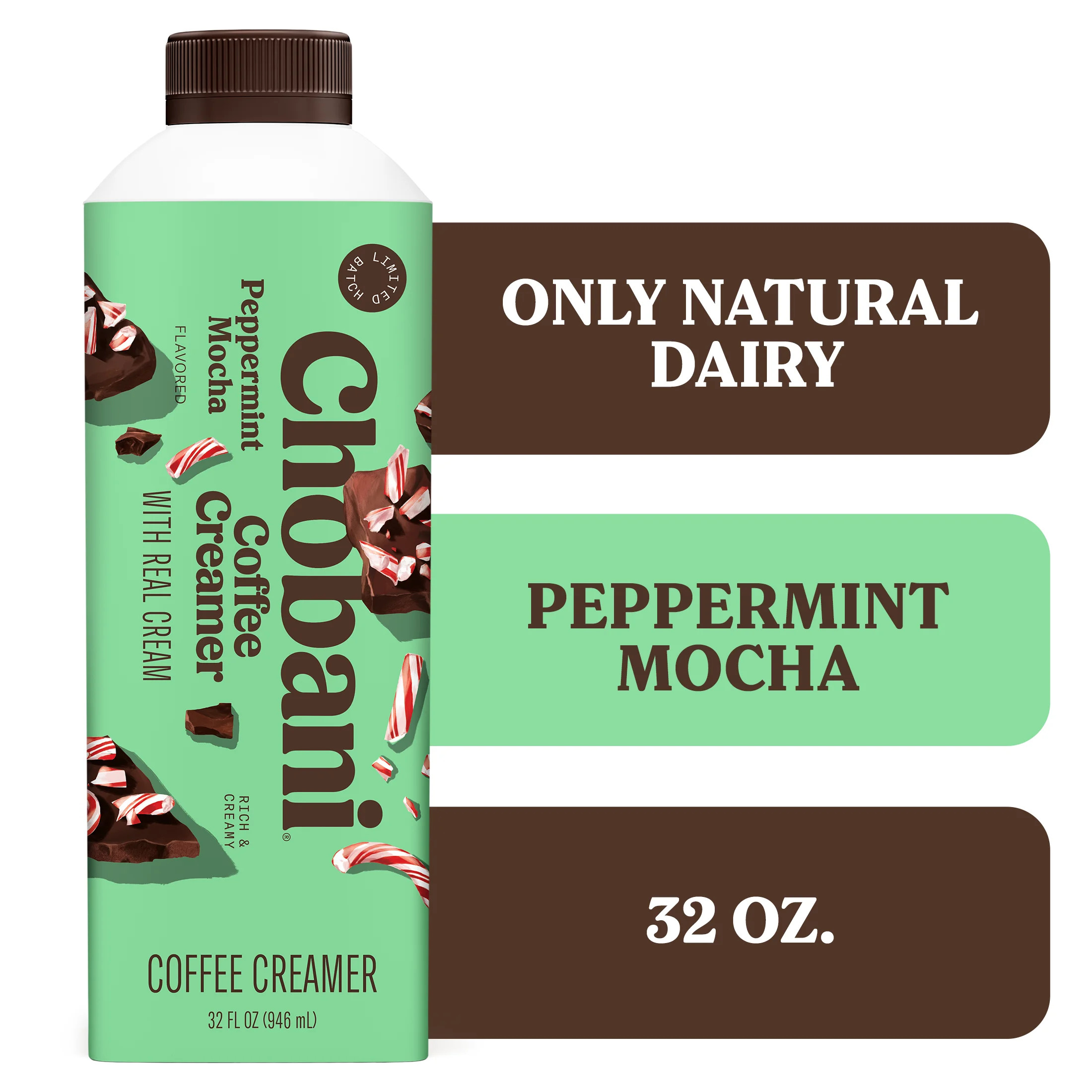 Chobani Coffee Creamer Limited Batch Peppermint Mocha 32 fl oz Carton | Walmart (US)