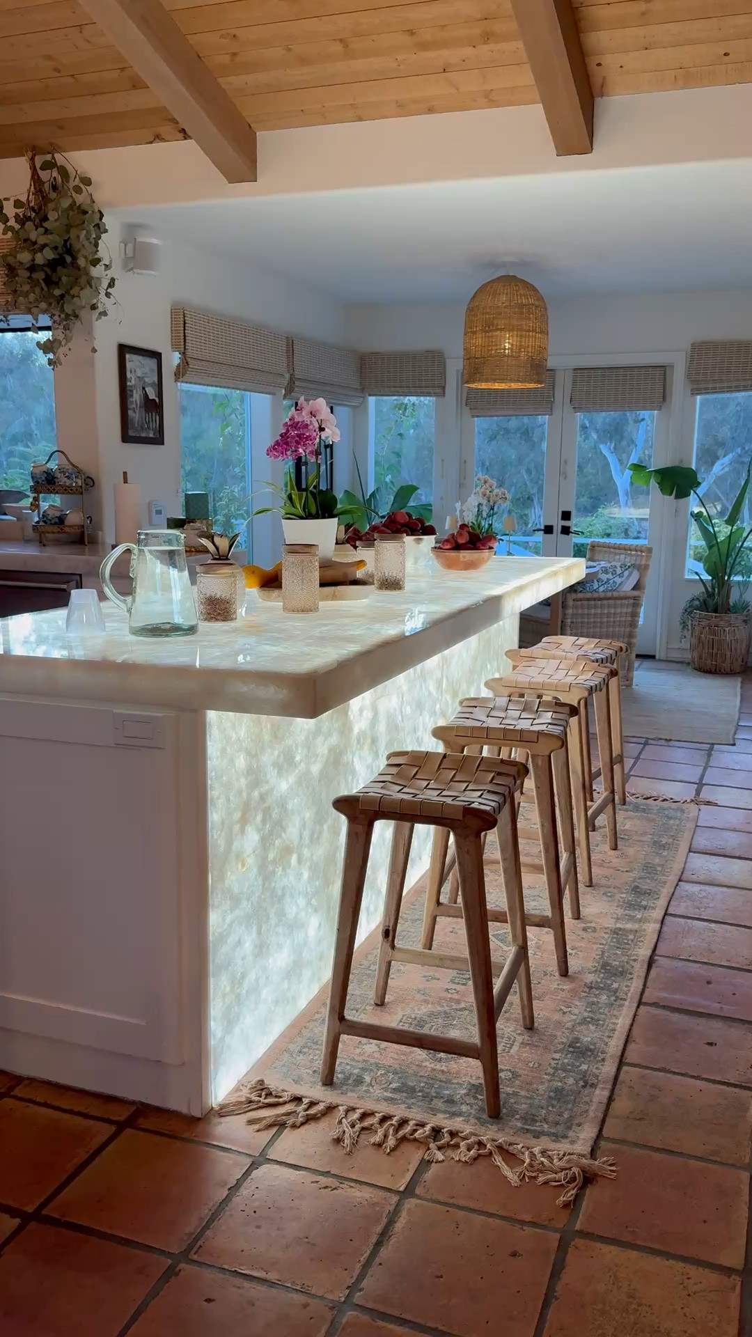 Kitchen Home Decor Inspo! 🤍

These leather bar stools, runner rug, woven light fixture, and cute wicker dining room chairs add a touch of cozy to the elegant countertop. 

I like mixing rustic home decor with elegance to soften the vibe while keeping the look upscale.✨

#arearug #counterstools #marneystidbits #fauxorchid #pendant

#LTKgrwm #LTKSaleAlert #LTKHome