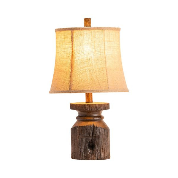 Rustic Fence Post Accent Lamp With Shade | Antique Farm House