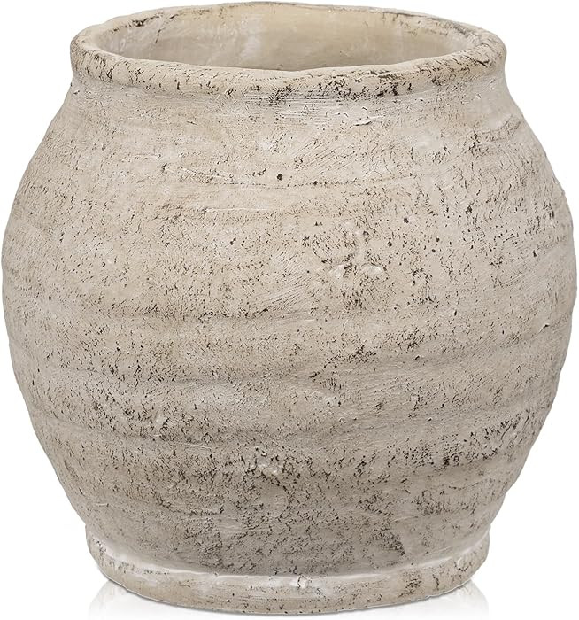 Briful Rustic Vintage Ceramic Pottery Vase, 6.1'' Farmhouse Table Decor with Distressed Texture, ... | Amazon (US)