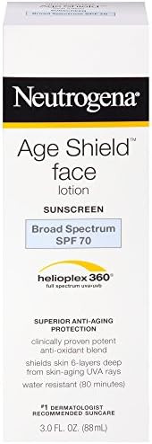 Neutrogena Age Shield Anti-Oxidant Face Lotion Sunscreen with Broad Spectrum SPF 70, Oil-Free & Non- | Amazon (US)