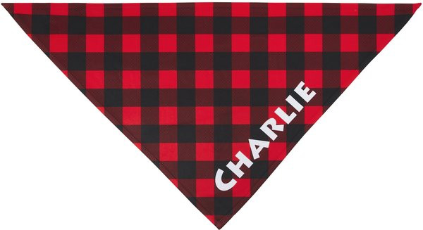 FRISCO Buffalo Plaid Printed Personalized Dog & Cat Bandana, Red, Large - Chewy.com | Chewy.com