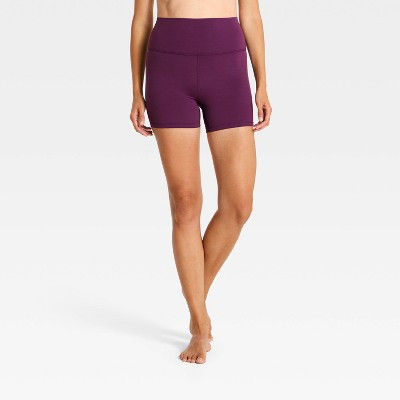 Women's Everyday Soft Ultra High-Rise Bike Shorts 4" - All In Motion™ Dark Purple L | Target
