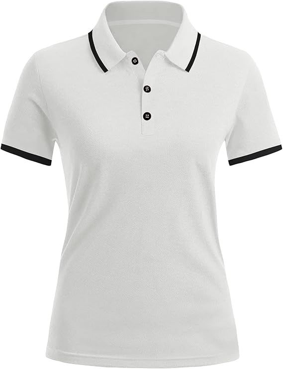 LUYAA Golf Polo Shirts for Women Short Sleeve Golf Shirts Collar V Neck T Shirt Button Down Tunic... | Amazon (US)