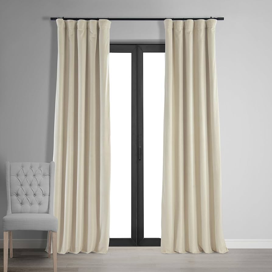 HPD Half Price Drapes Signature Blackout Velvet Curtains 84 Inches Long Heat & Full Light Blockin... | Amazon (US)