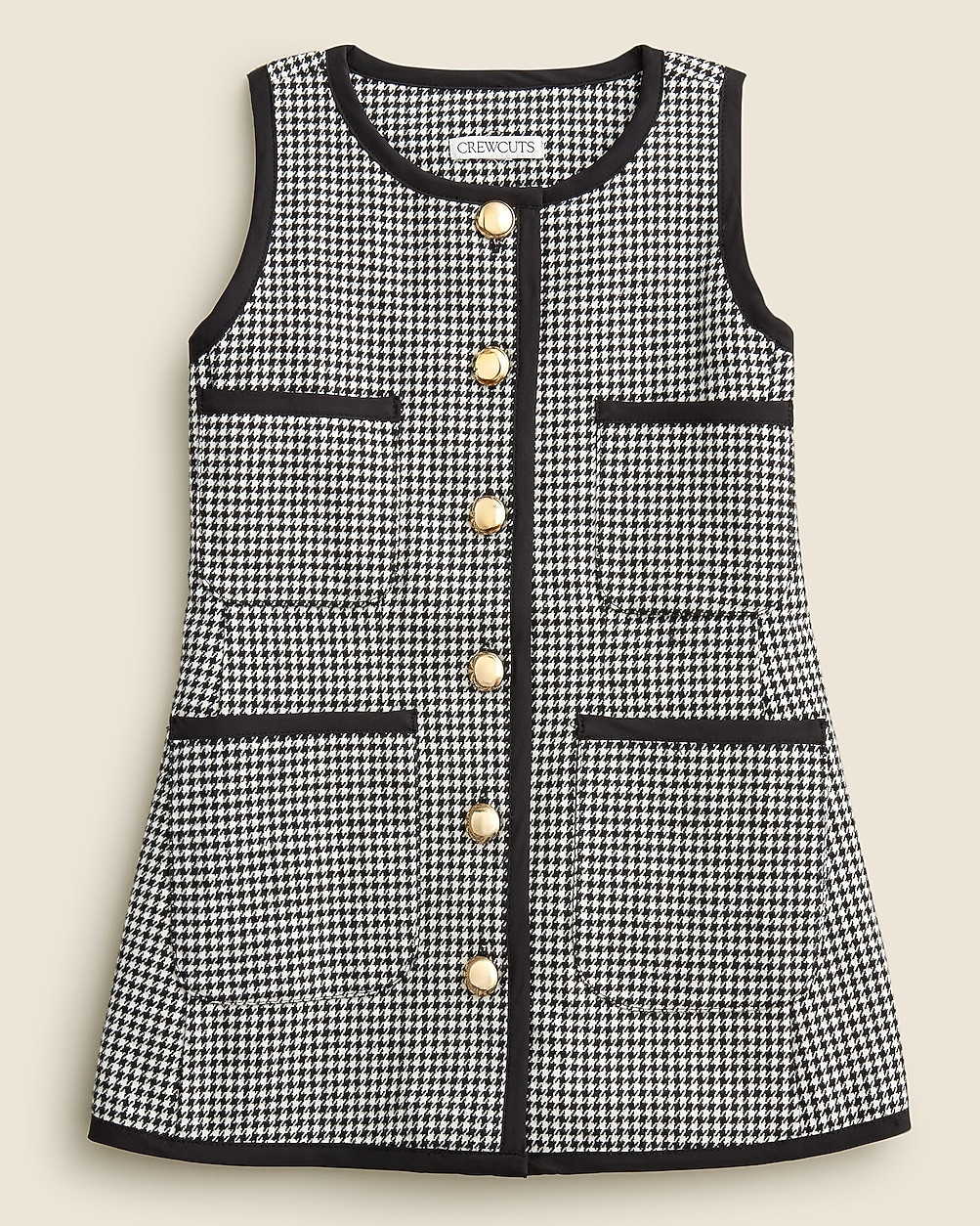 Girls' patch-pocket dress in houndstooth | J. Crew US
