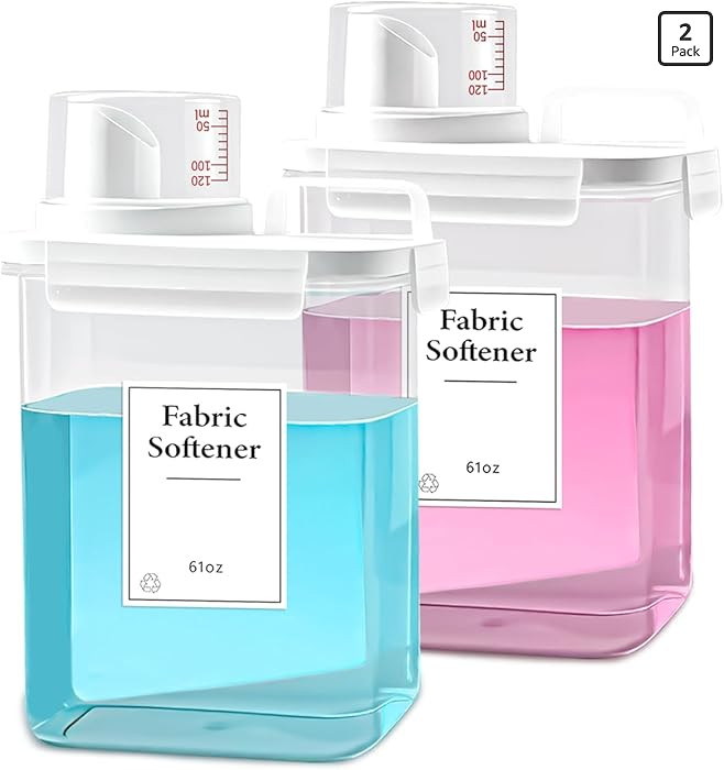 2 Pack Laundry Detergent Dispenser, 61oz Detergent Dispenser, Refluxable Laundry Detergent Contai... | Amazon (US)