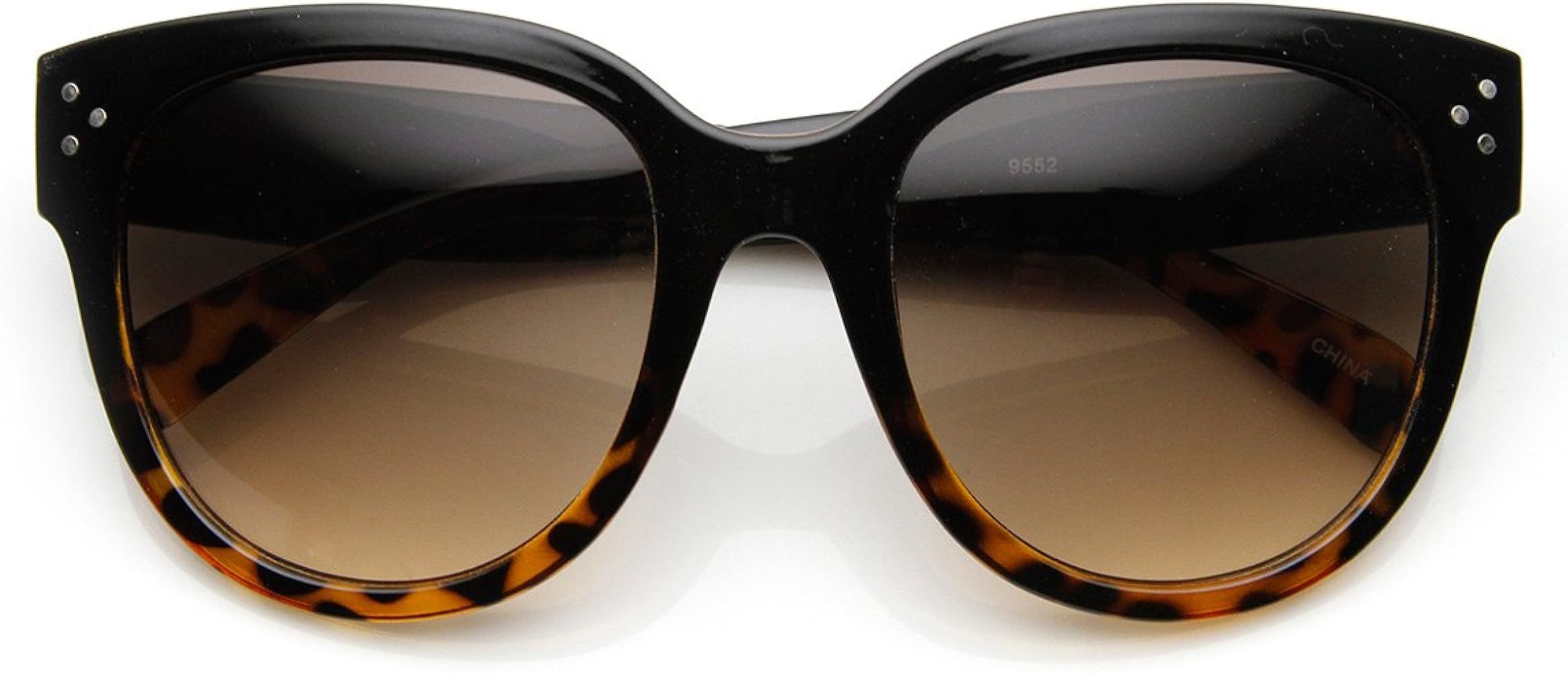 Womens Large Oversized Fashion Horn Rimmed Sunglasses | Amazon (US)