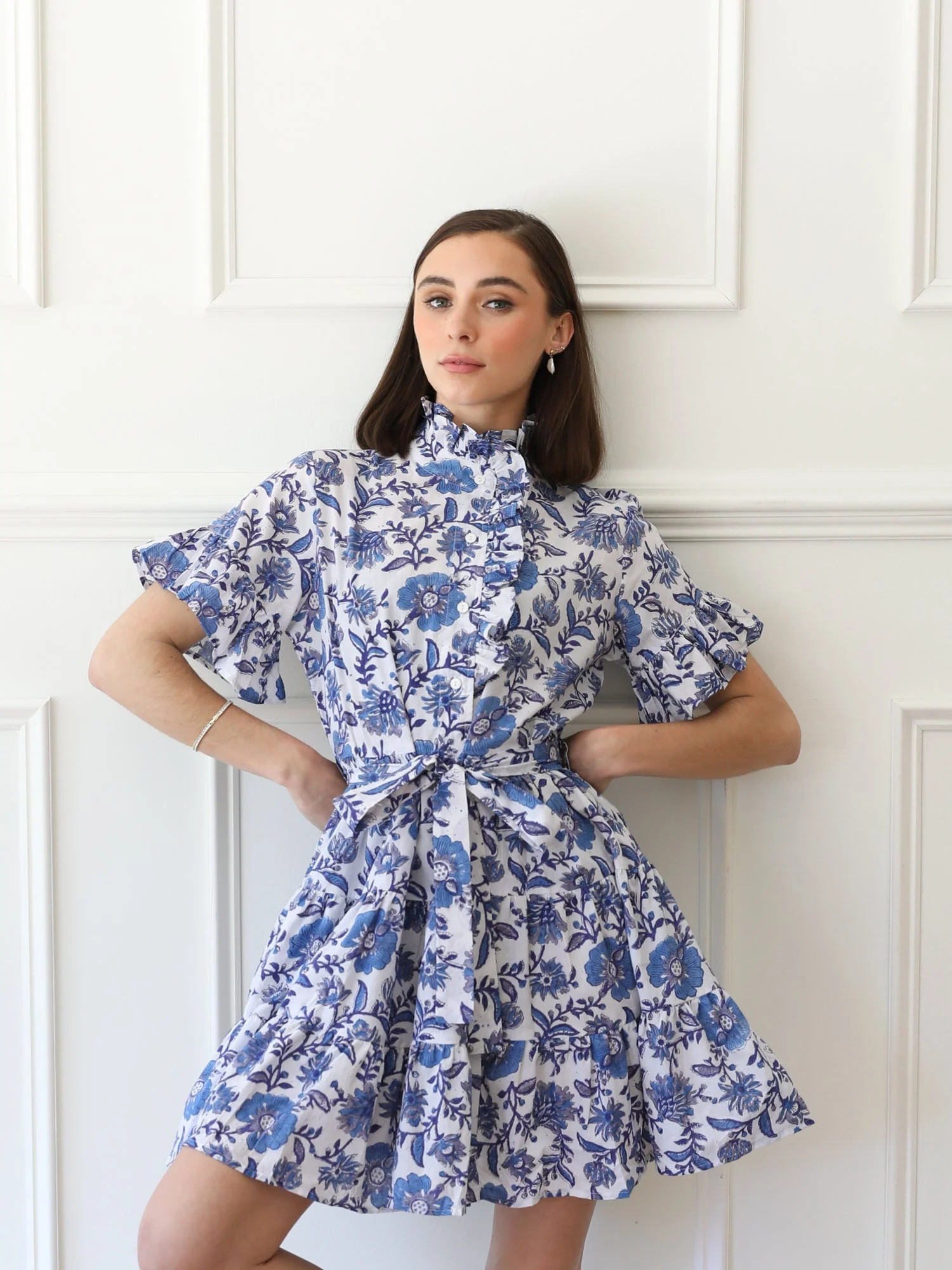 Shop Mille - Violetta Dress in Blue Floral | Mille