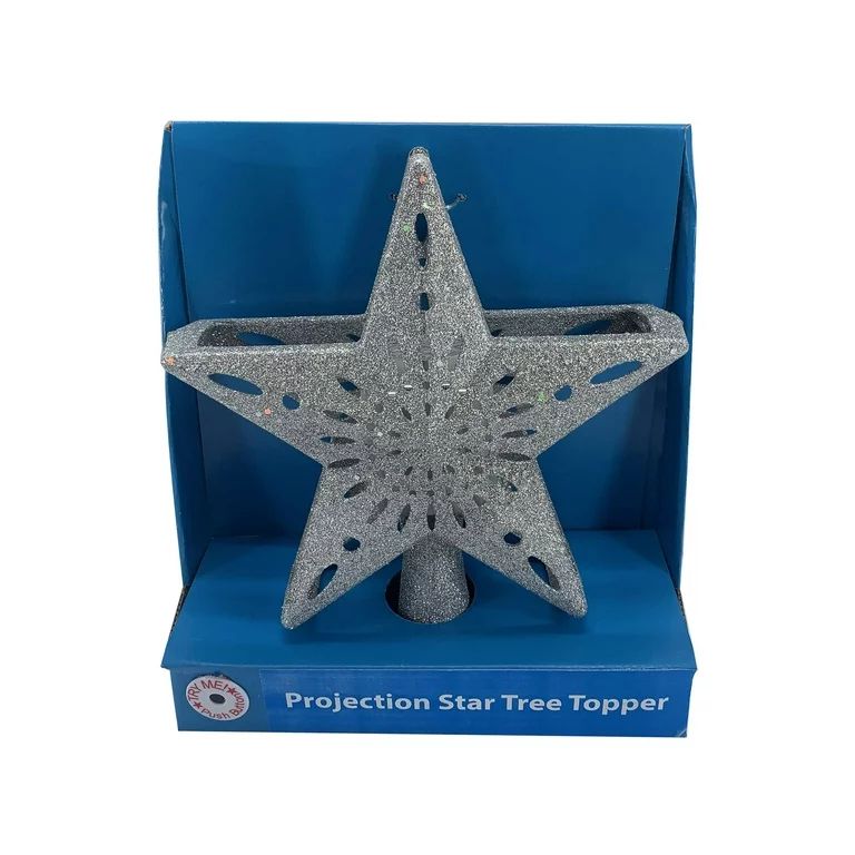 Silver Star LED Projection Christmas Tree Topper, 1.8 lbs, by Holiday Time | Walmart (US)