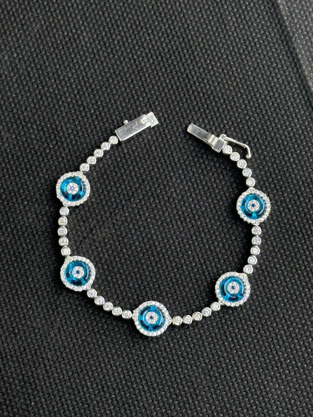 Silver Evil Eye Bracelet Silver Tennis Bracelet , 14k Gold Evil Eye Bracelet, Eye Tennis Bracelet... | Etsy (US)