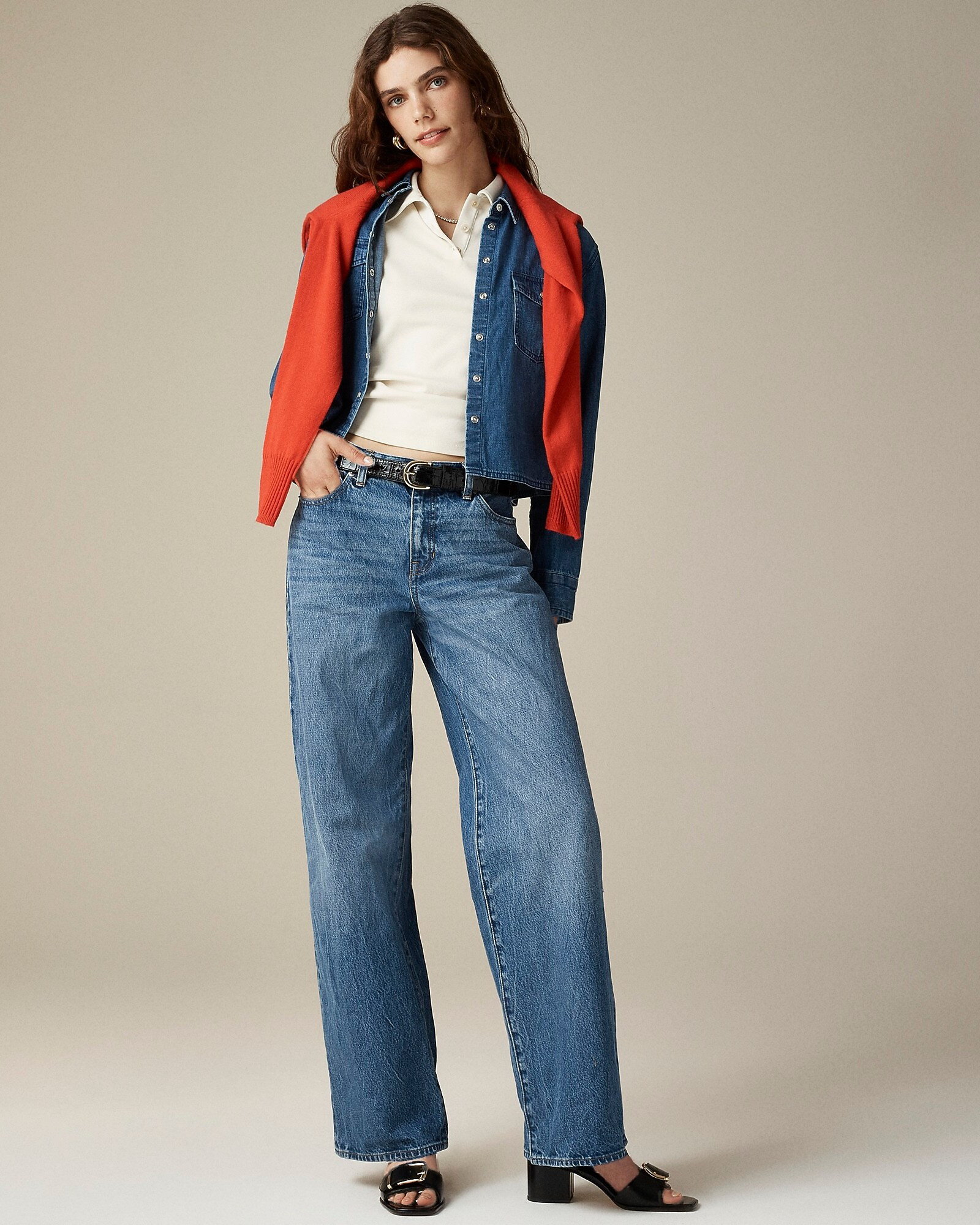 Lower-rise wide-leg jean in 1984 rigid | J. Crew US