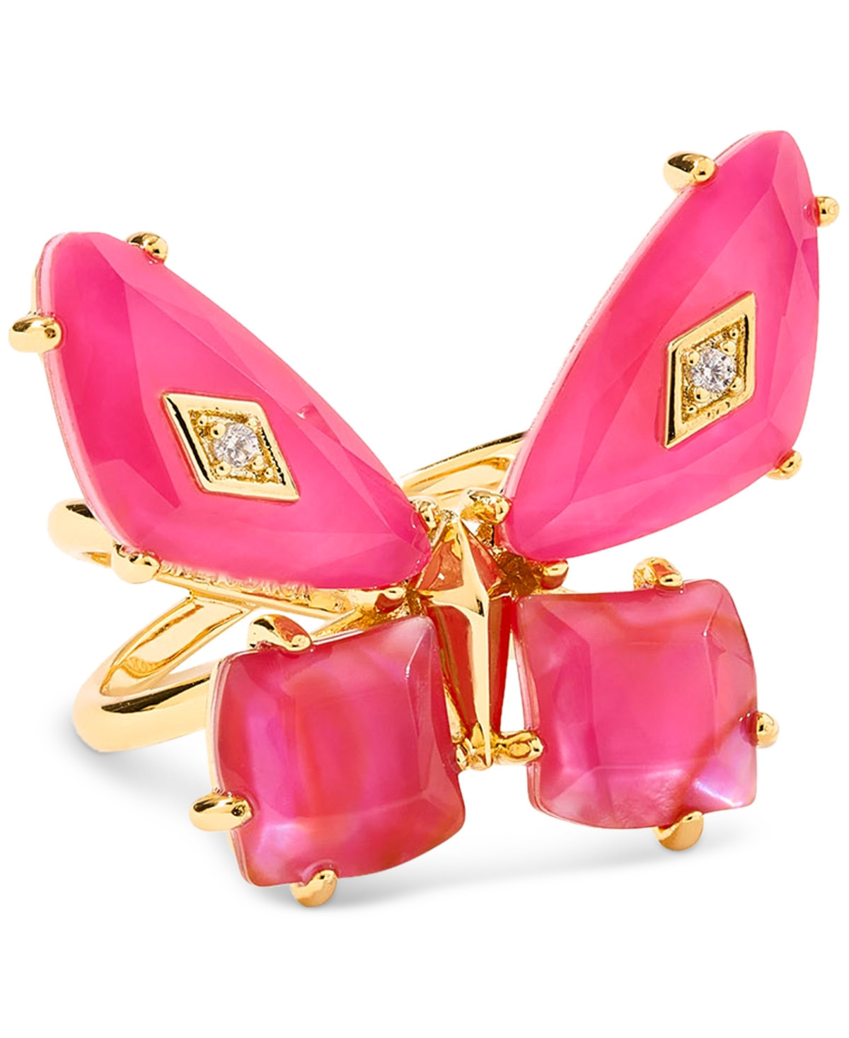 Kendra Scott Gold-Tone Mother of Pearl & Abalone Bianca Butterfly Ring - Gold Pink | Macy's