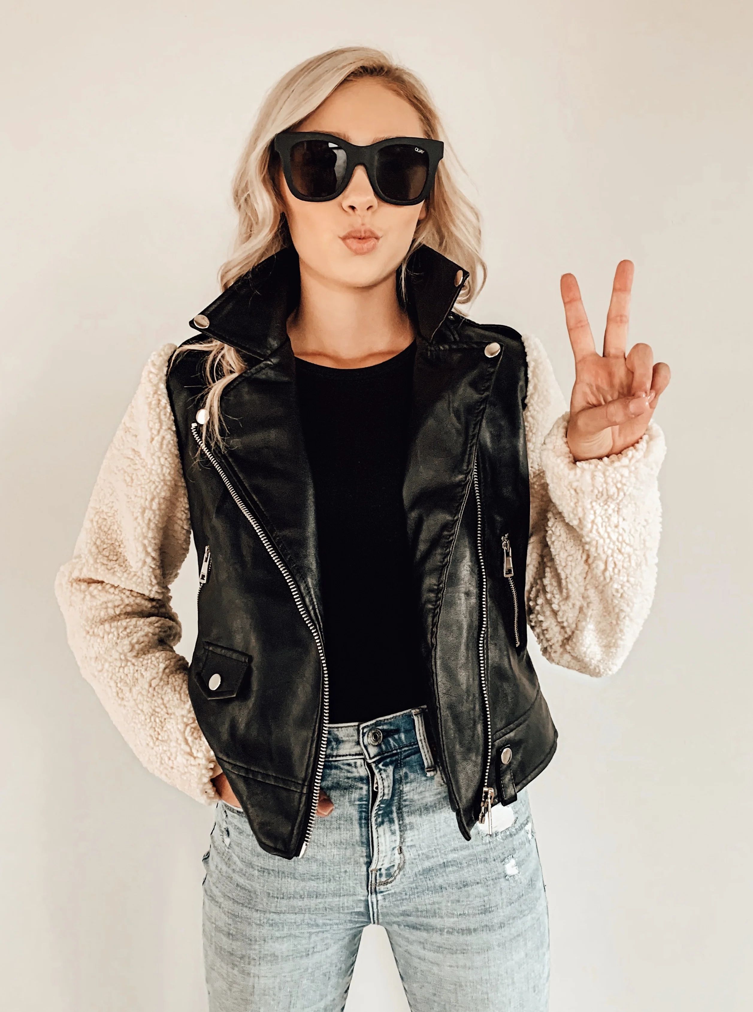 Lex Moto with Sherpa Sleeve Jacket | Kell Parker