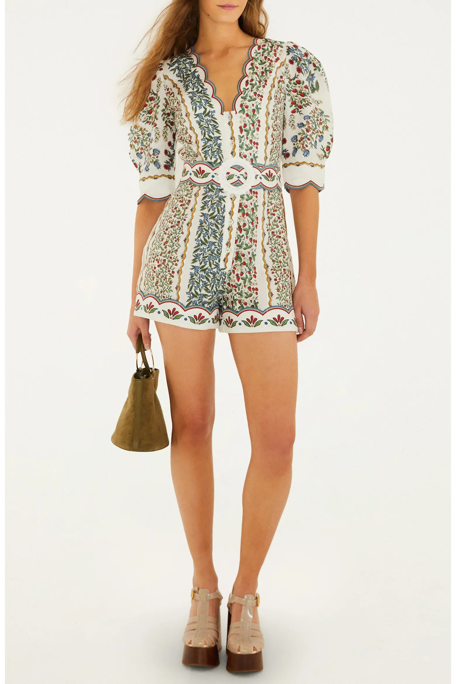 Fruit Beauty Euroflax™ Llinen Mini Cut Out Romper (Women) | Nordstrom | Nordstrom