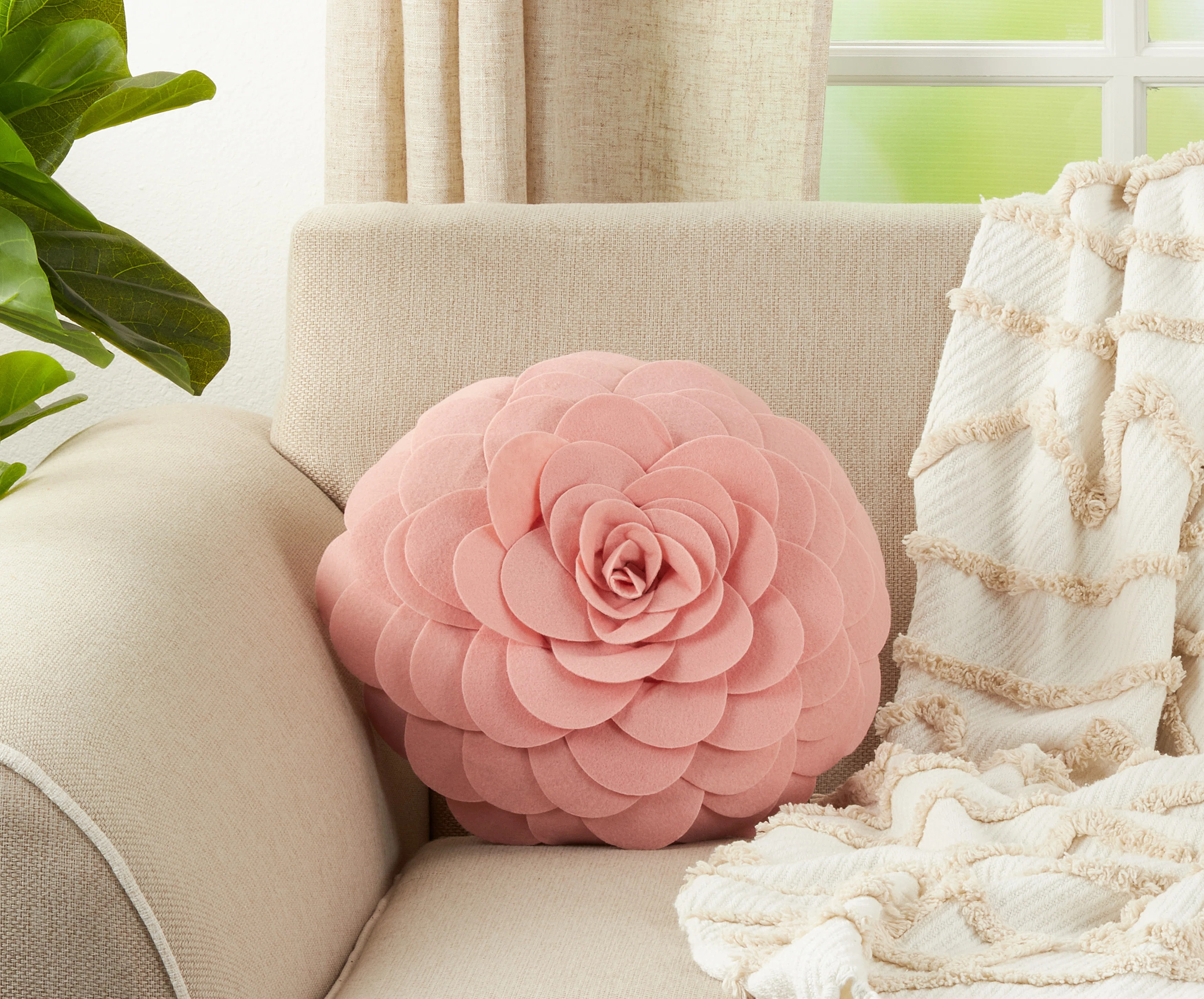 FlowerFloral Round Throw Pillow | Wayfair North America