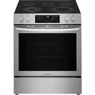 Frigidaire 30 in. 5 Element Slide-In Front Control 30 min Steam Cleaning Electric Range with Tota... | The Home Depot