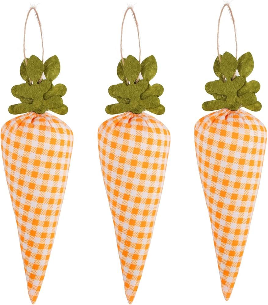 BinaryABC Easter Carrot Hanging Ornaments Party Decoration,Orange and White Buffalo Plaid Carrots... | Amazon (US)