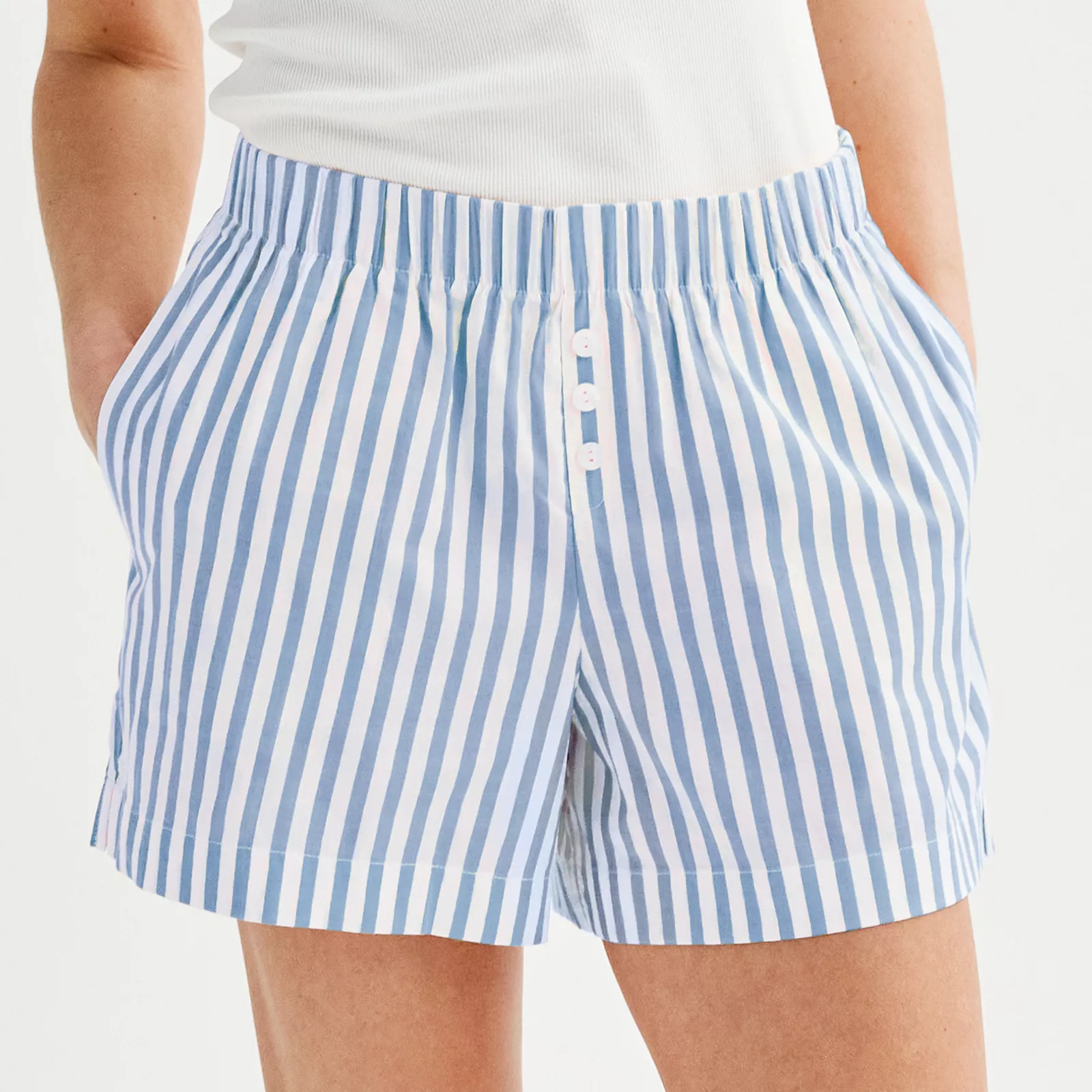 Women's Sonoma Goods For Life® Striped Poplin Boxer Pajama Shorts | Kohl's