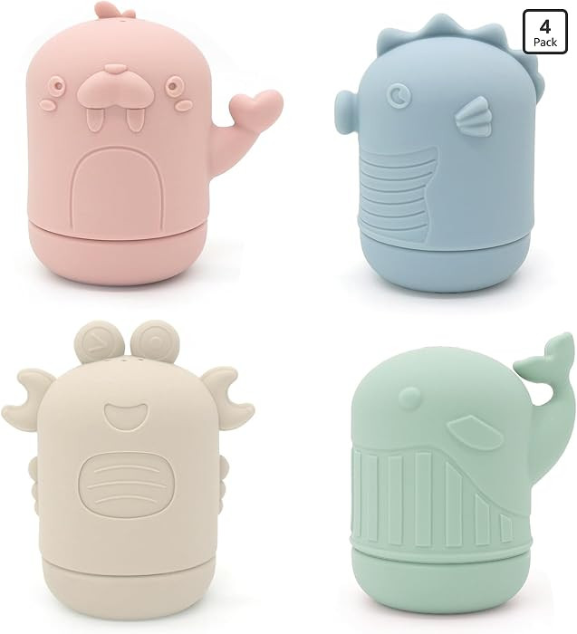 Ginbear Silicone Baby Bath Toys, Non-Toxic Mold Free Infant Squirty Bathtub Toys for Toddlers 6 M... | Amazon (US)