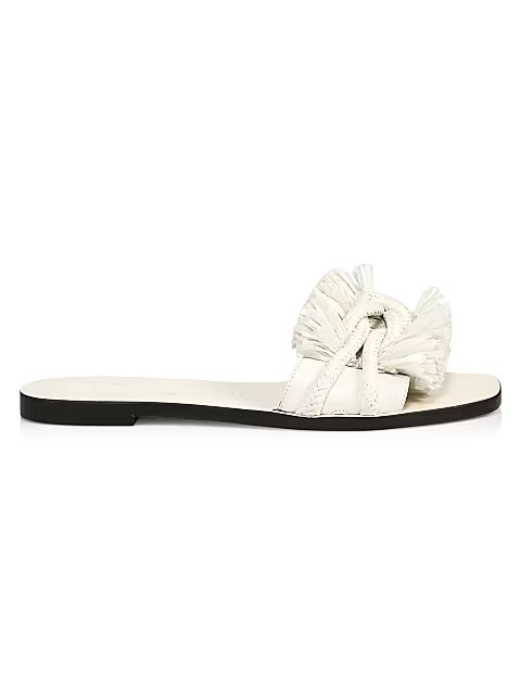 Rope Fringe Leather Slides | Saks Fifth Avenue
