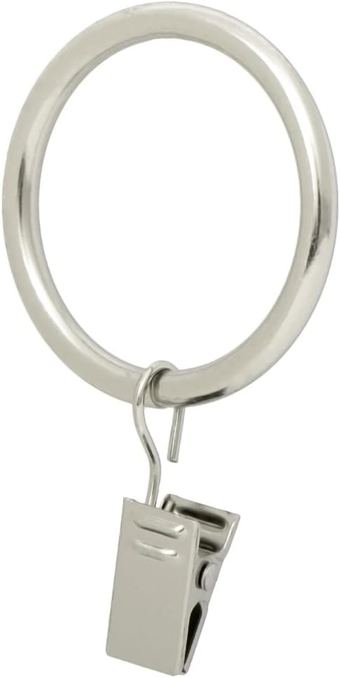 Ivilon Drapery Curtain Clip Rings - Clips Ring for Curtain Panels 1.7", Set of 14 - Brushed Nicke... | Amazon (US)