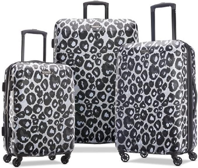 American Tourister Moonlight Hardside Expandable Luggage with Spinner Wheels, Leopard Black, 3-Pi... | Amazon (US)