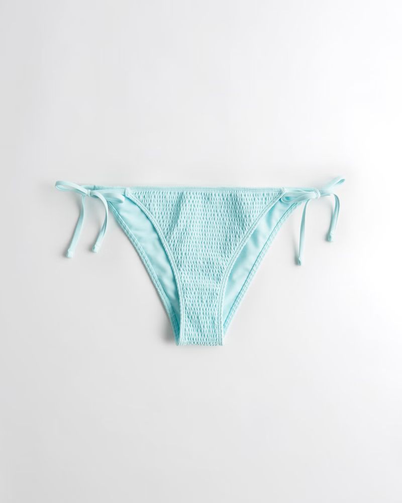 Smocked Side-Tie High-Leg Cheeky Bikini Bottom | Hollister (US)