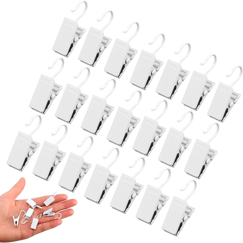 JANYUN 30 Pack Small Heavy-Duty Hook Clip Metal Curtain Hangers Clips for Holder Party Lights Pho... | Amazon (US)