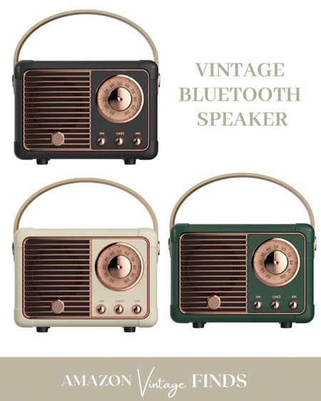 Vintage aesthetic Bluetooth speaker | Amazon | retro | modern | white | green | black 