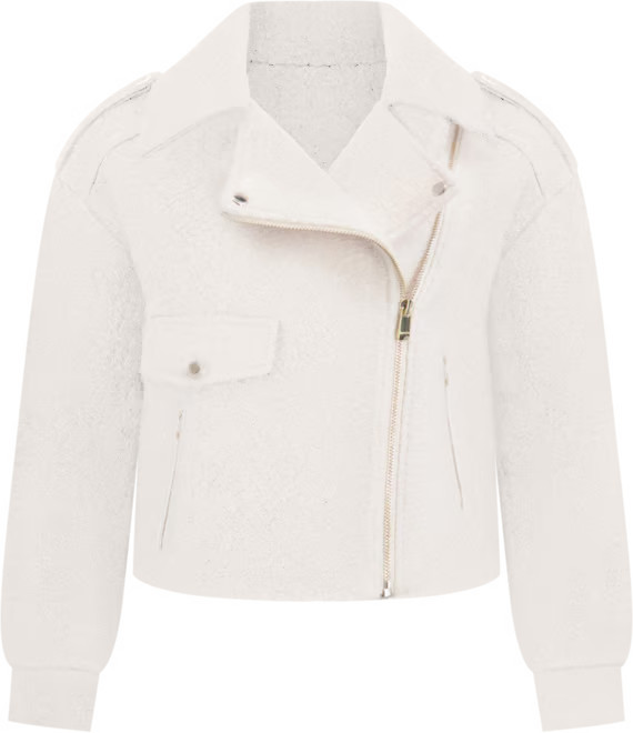 Short Boucle Asymmetrical Motorcycle Jacket | Macy's
