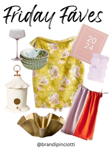 Friday faves!
1.)Love this new line of plastic drink ware that target has in so many fun colors 
2.) these green striped bowls are so pretty and perfect for spring 
3.) this fuzzy blanket is sooo soft and great for all seasons
4 and 5.) 2024 planner and to do list
6.) ceramic scalloped bird house
7.) brass scalloped bowl
8.) lilac tea towel 

#LTKstyletip #LTKhome #LTKsalealert