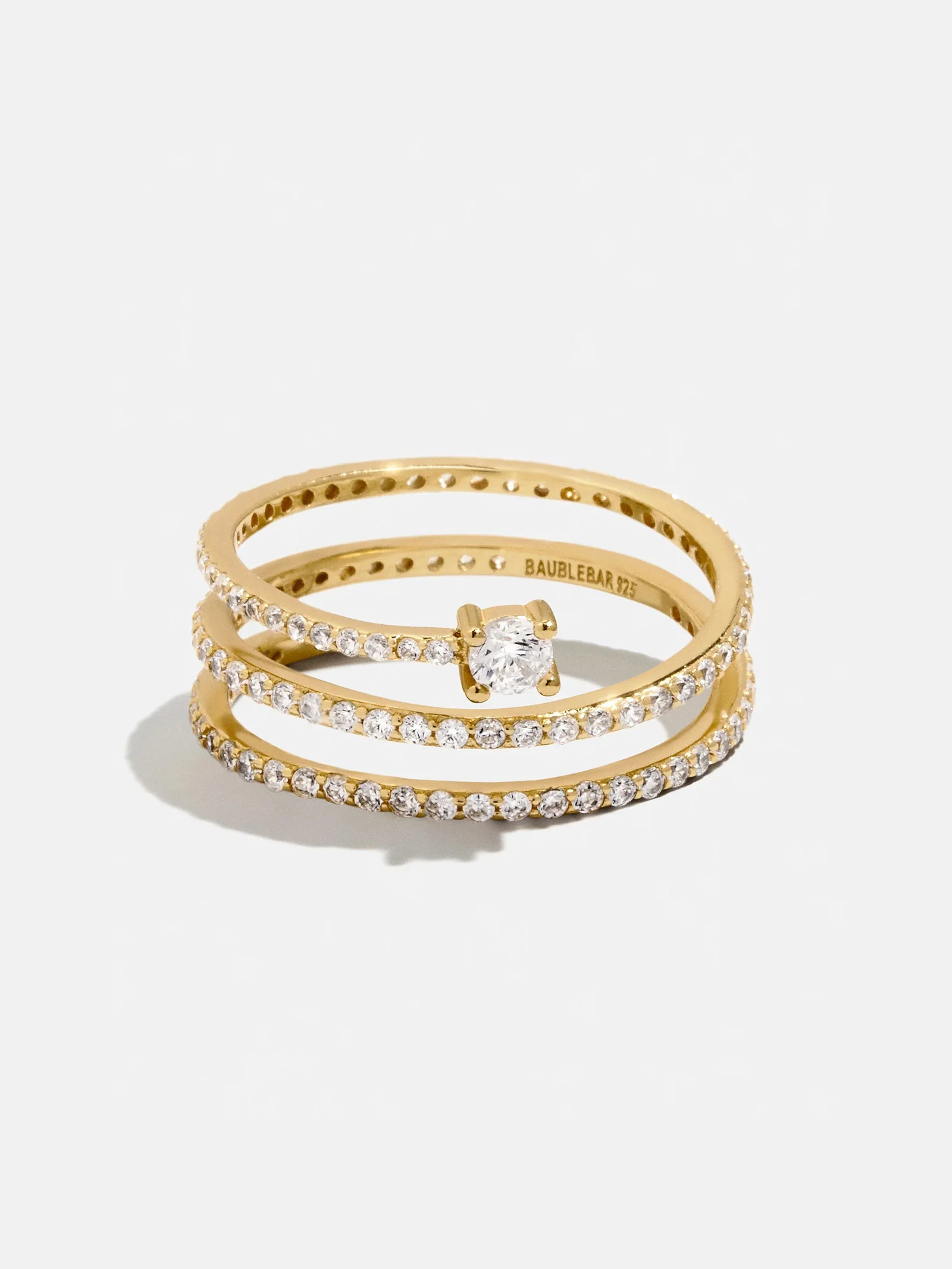 18K Gold Celine Ring - Gold/Pavé | BaubleBar
