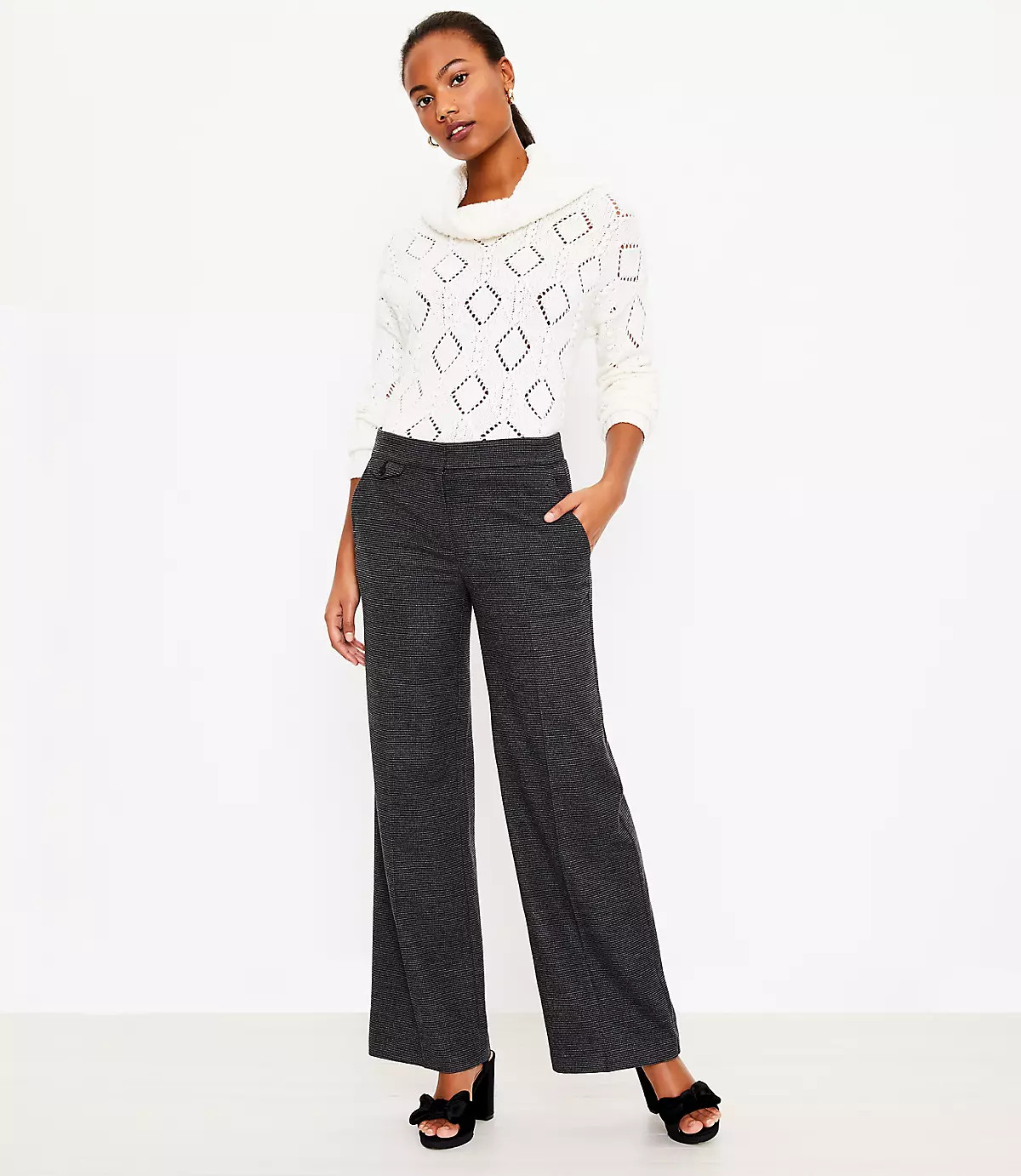 Button Pocket Trouser Pants in Brushed Flannel | LOFT | LOFT