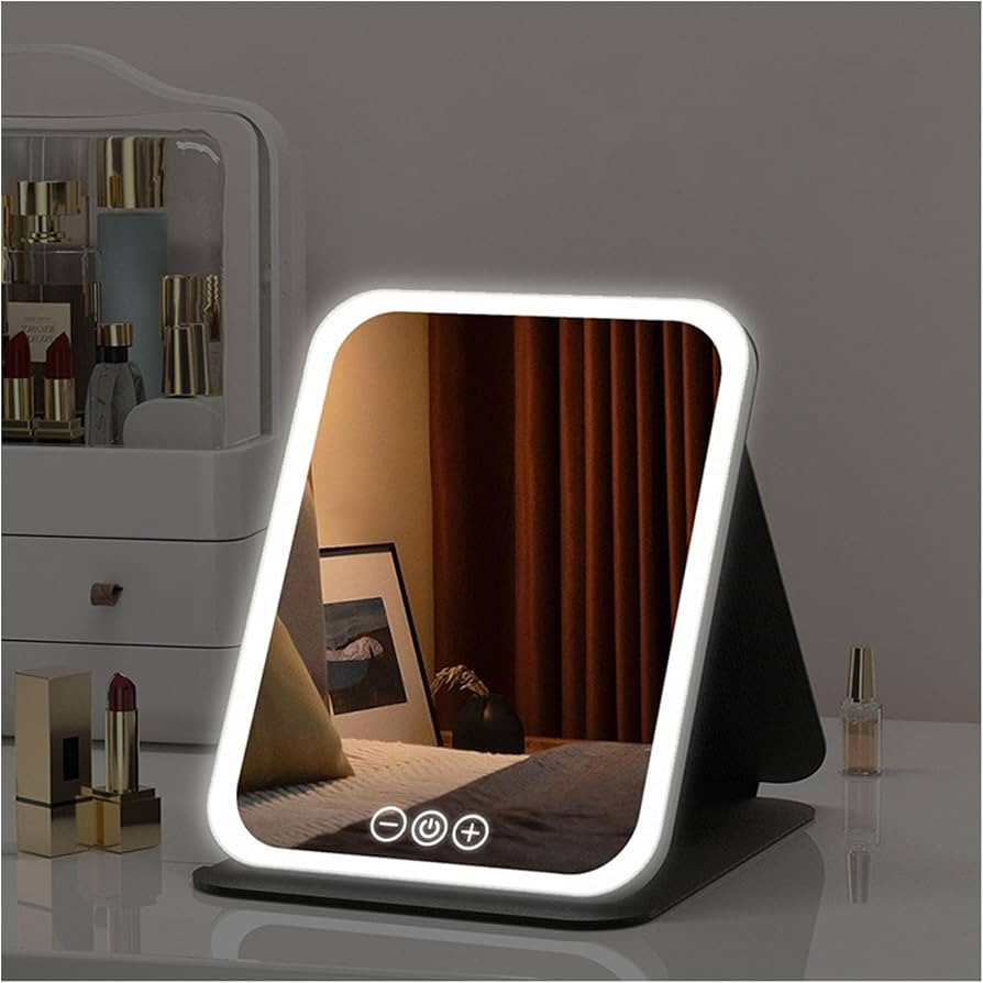 Makeup Mirror with Lights Dimmable 3 Color LED Lighted Rechargeable Travel Vanity Mirror, Portabl... | Amazon (US)