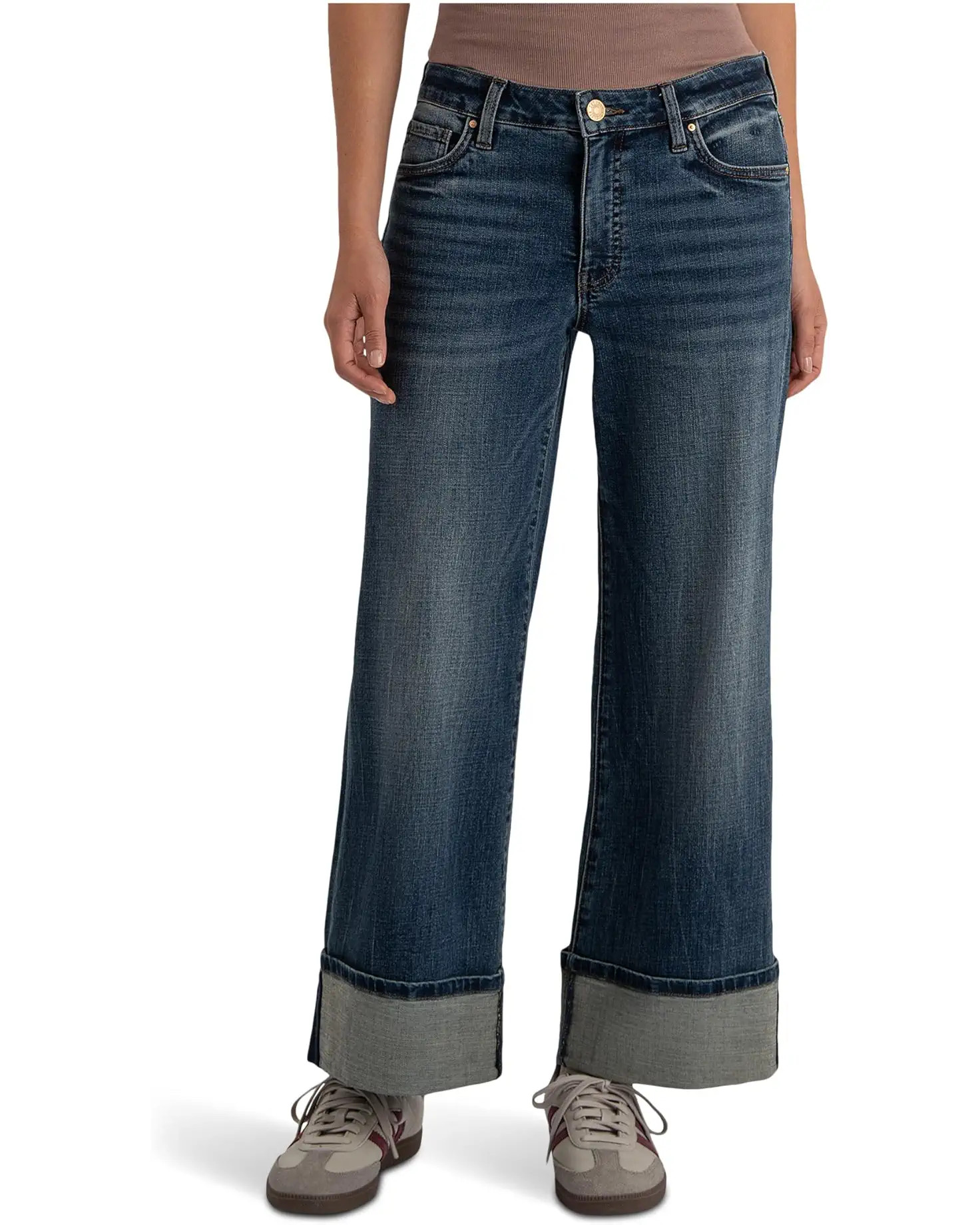 Meg High-rise Fab Ab Wide Legs Roll Up Regular Hem In Interconnected | Zappos