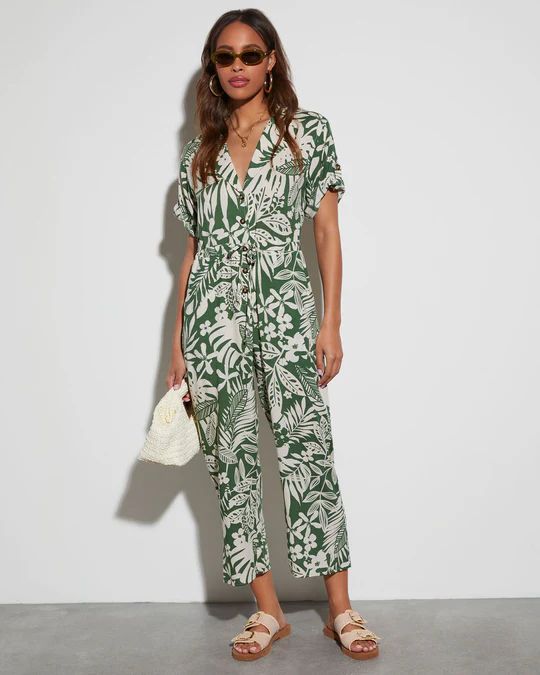 Palm Breeze Tropical Print Jumpsuit | VICI Collection